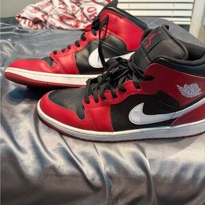 Jordan High-Top Sneakers - Black/Red/White